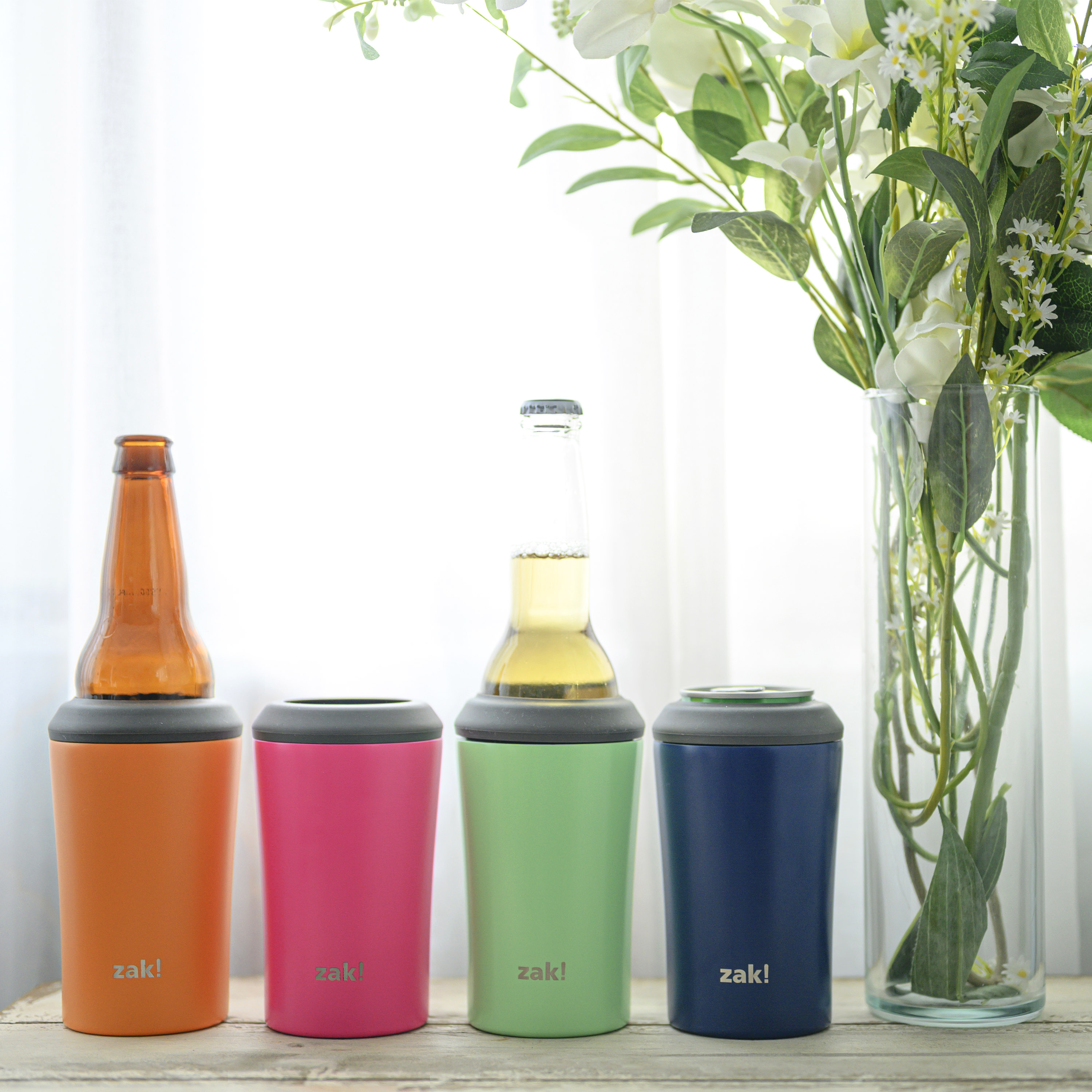 Zak Hydration 12 ounce Double Wall Stainless Steel Can and Bottle Cooler with Vacuum Insulation, Raspberry slideshow image 4 Zak Hydration 12 ounce Double Wall Stainless Steel Can and Bottle Cooler with Vacuum Insulation, Raspberry slideshow image 4