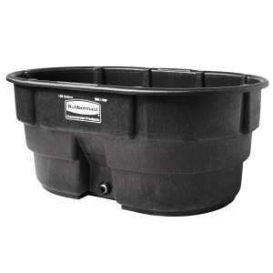 Rubbermaid Commercial, Structural Foam Stock Tank with Oversized Drain Plug, 150 gal, Black