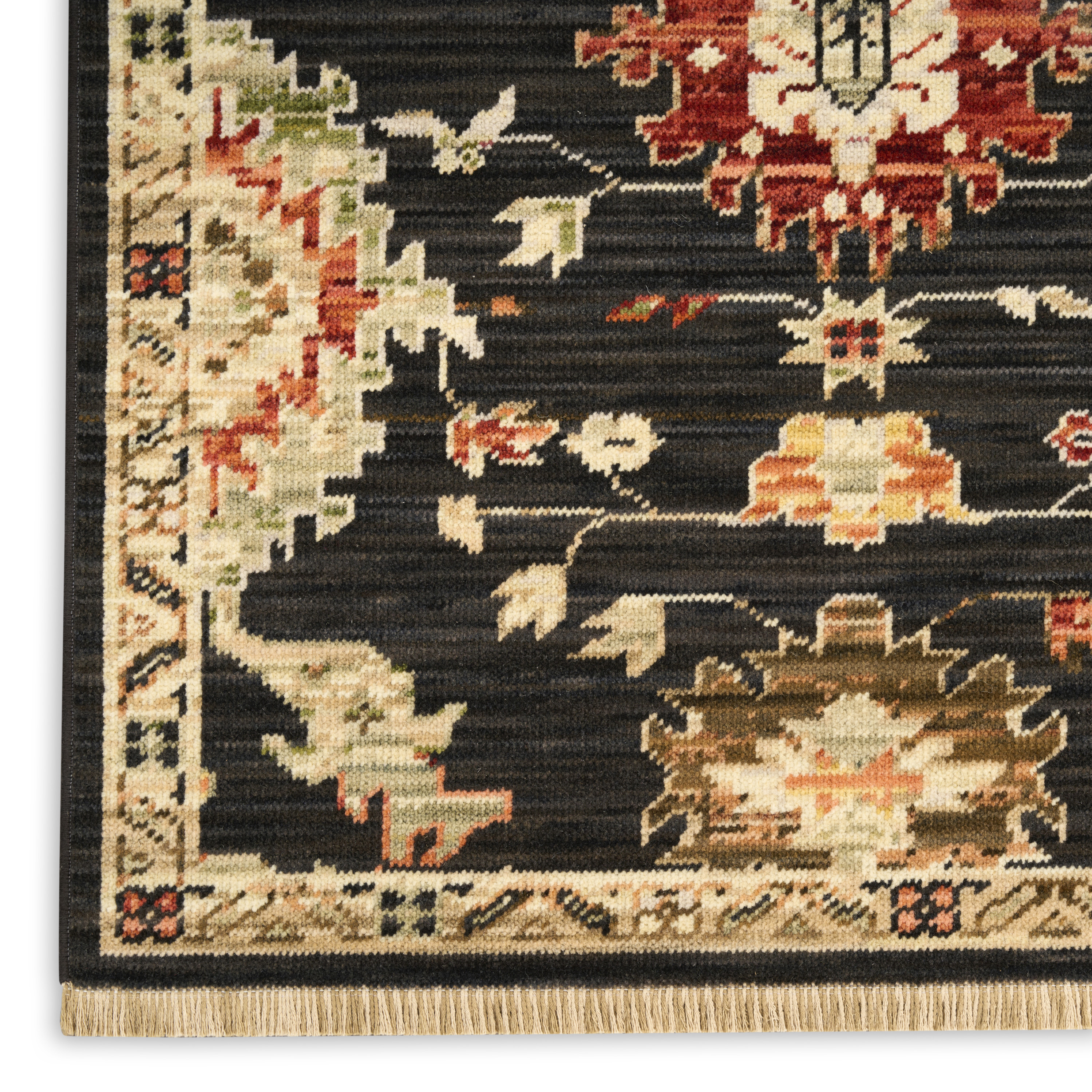 Nourison Antique Bloom 10' x 13' Black Vintage Indoor Rug