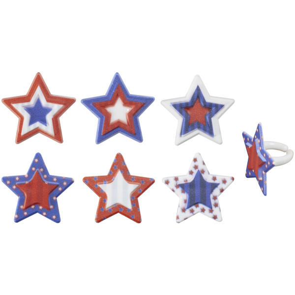 Printed Star Assortment Cupcake Rings