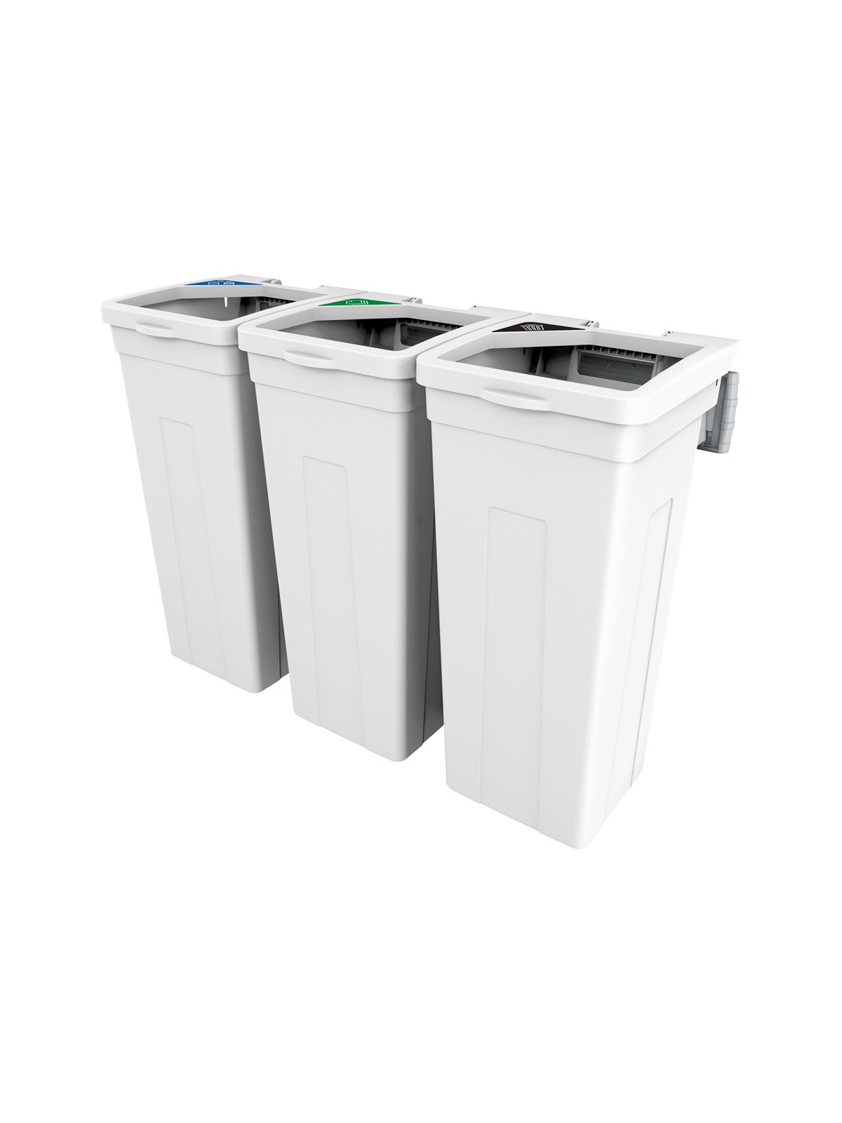 RISE – Triple – Kit – Cans & Bottles-Paper-Waste – Full-Full-Full – White-White-White