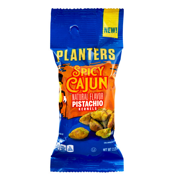 PLANTERS(r) Tube Spicy Cajun Pistachio 30/2.25oz . C1CB - Front Center Inner Pack (Hi Res)