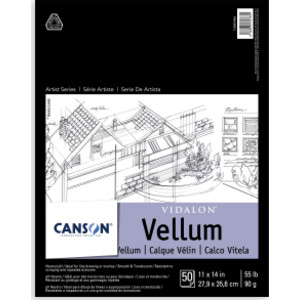 Artist Series Vidalon Vellum Pad, Translucent, Foldover Binding, 50 Sheet, 11X14 inch, 1 Count