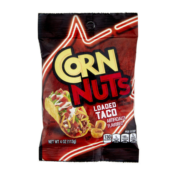 CORN NUTS Loaded Taco Corn Crunchy Corn Kernels 12/4 oz . C1CB - Front Center Inner Pack (Hi Res)