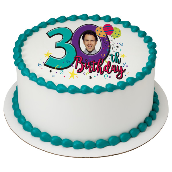 Happy 30th Birthday PhotoCake® Edible Image® Frame