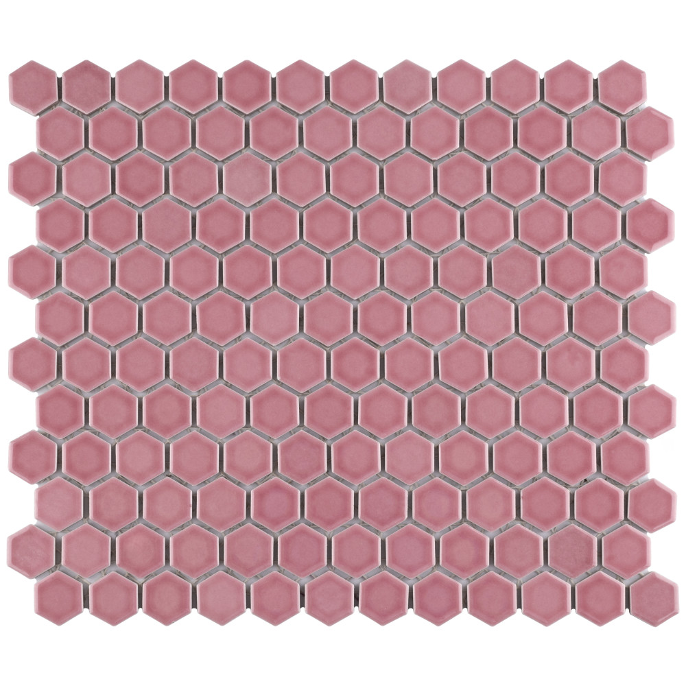 Tribeca 1″ Hex Glossy Blush 10-1/4 in. x 11-7/8 in. Porcelain Mosaic Tile