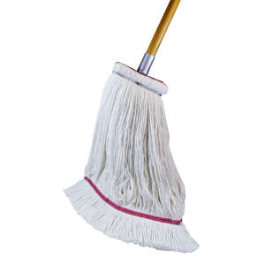 Hillyard, Sno-White Sta-Flat™, Rayon Cut-End Wet Mop Head with 1" Headband, 24 oz, White