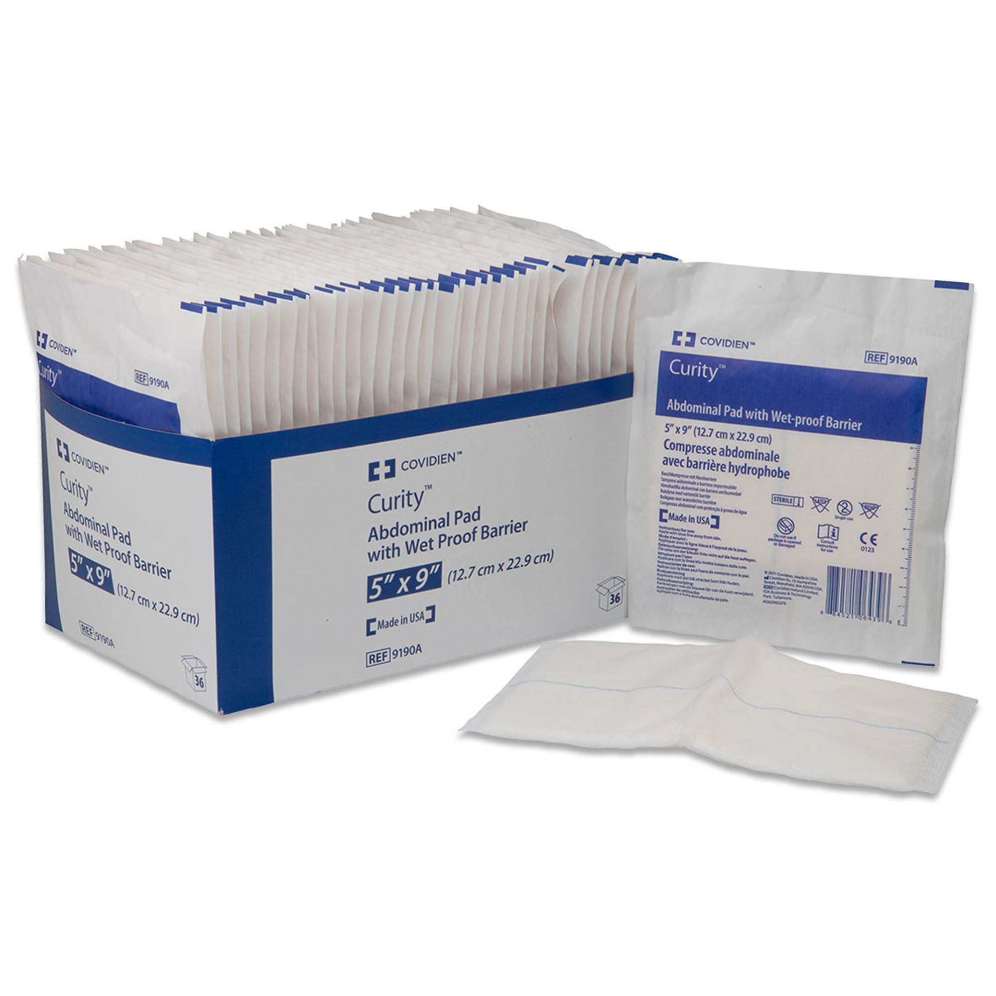 Curity™ Abdominal Pad, 7-1/2 x 8 Inch