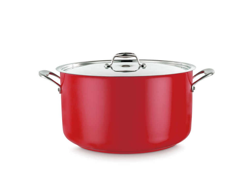 Cool Line sauce pot 28 cm stainless steel in red with lid
