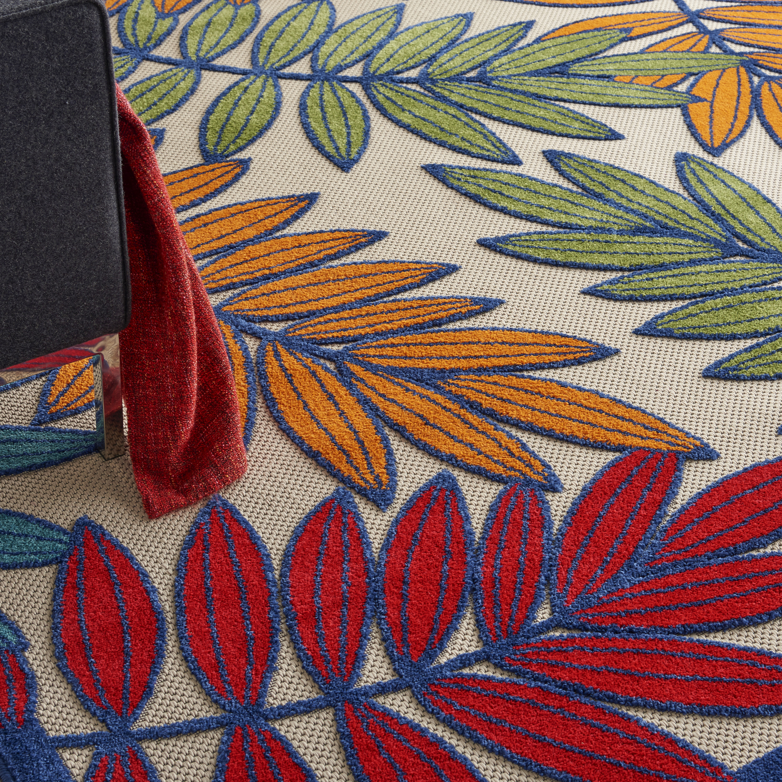 Nourison Aloha 5'3" x 7'5" Multicolor Tropical Rug