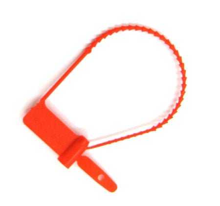 Tamper Evident Seal Cynch-Loks Numbered Red Plastic 6 Inch Length