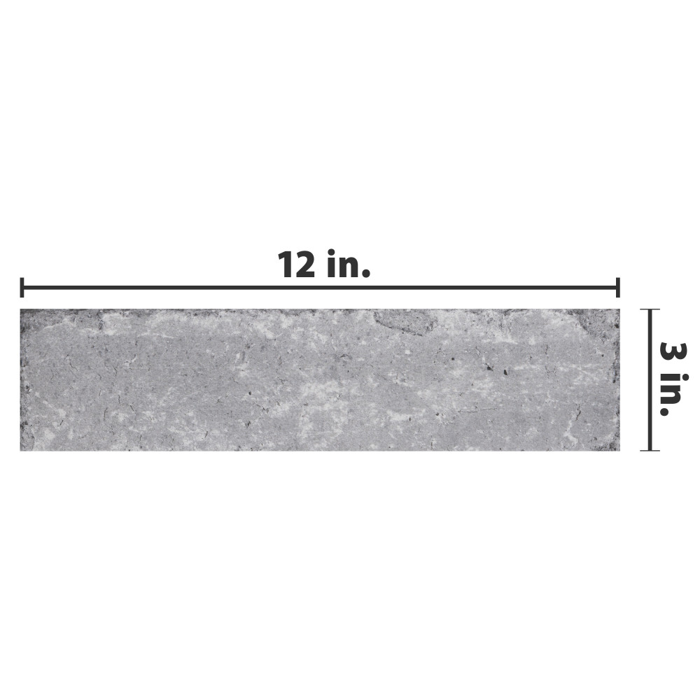 Brickyard White 3 in. x 11-3/4 in. Porcelain Floor and Wall Tile