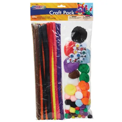 Creativity Street  Craft Pack, Assorted Colors,  Assorted Sizes, 131 Pieces