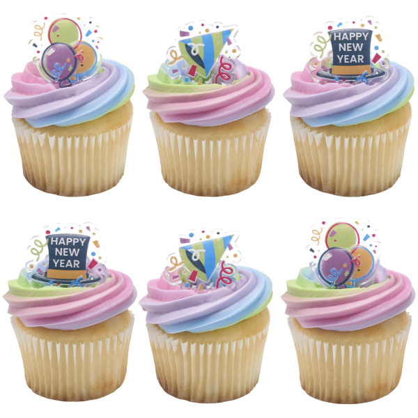 Happy New Year Confetti Cupcake Rings