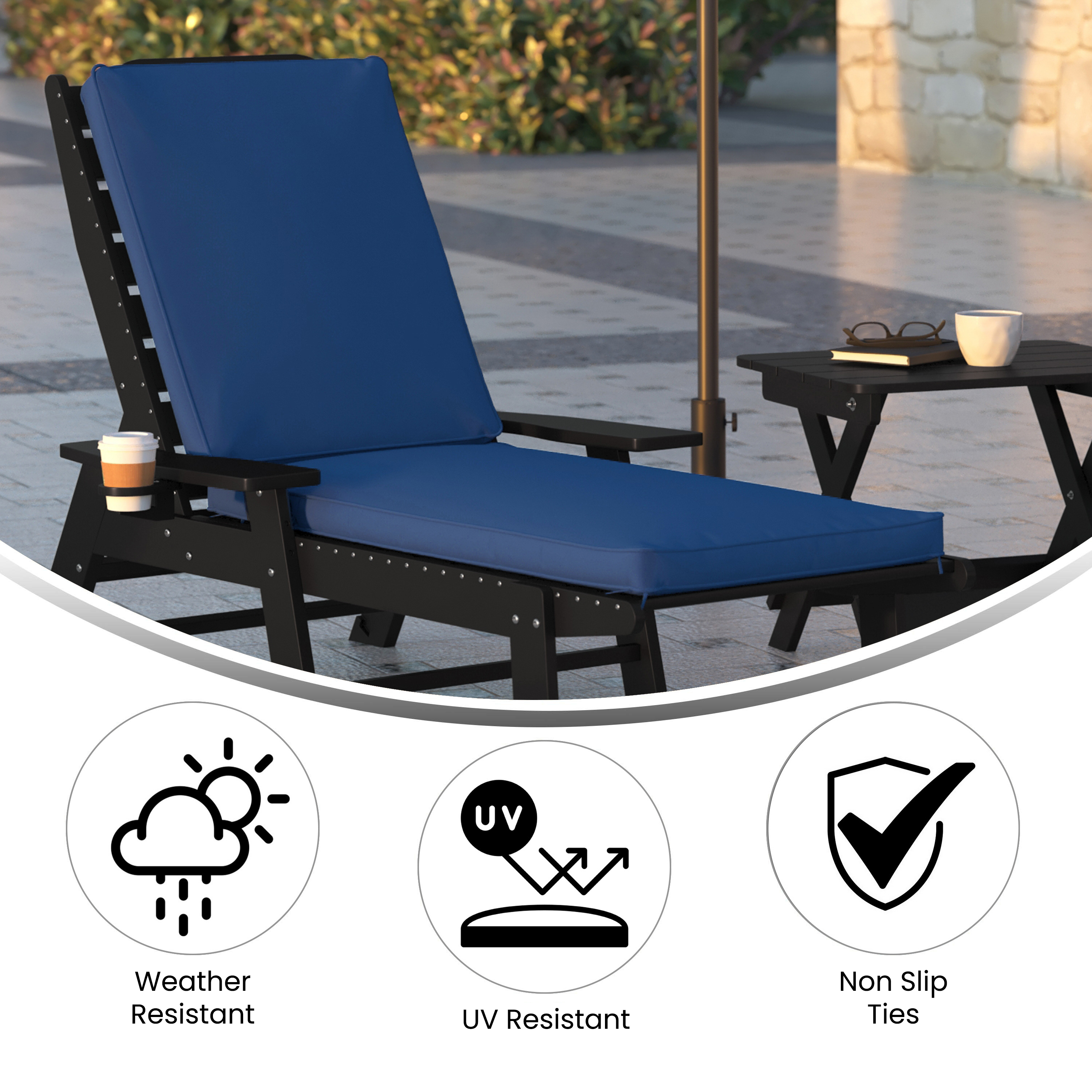 Cojín Kavala Beige Exterior Resistente al Agua Chaise Lounge Patio - Imagen 13 de 19