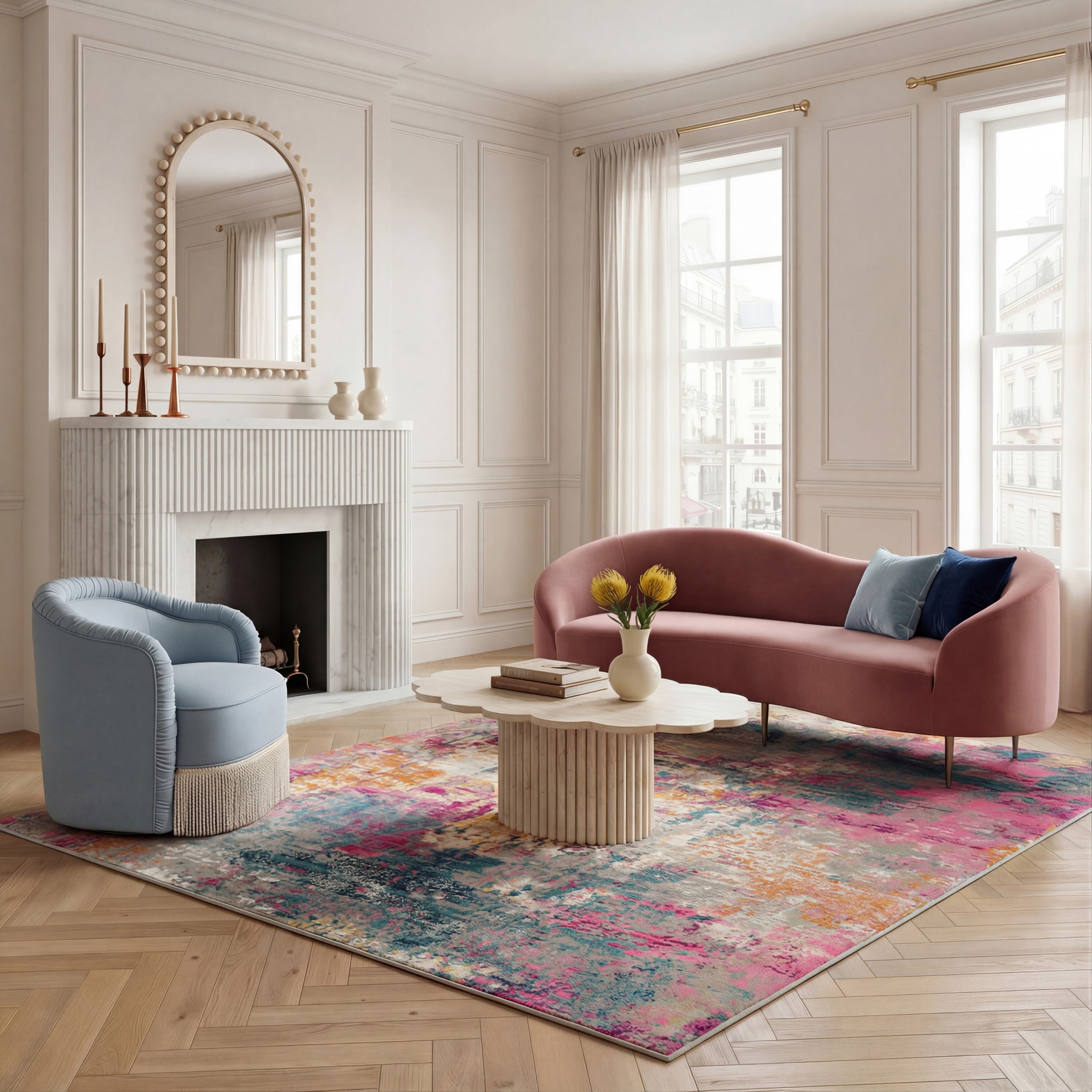 Nourison Passion 3'9" x 5'9" Ivory Multicolor Modern Indoor Rug