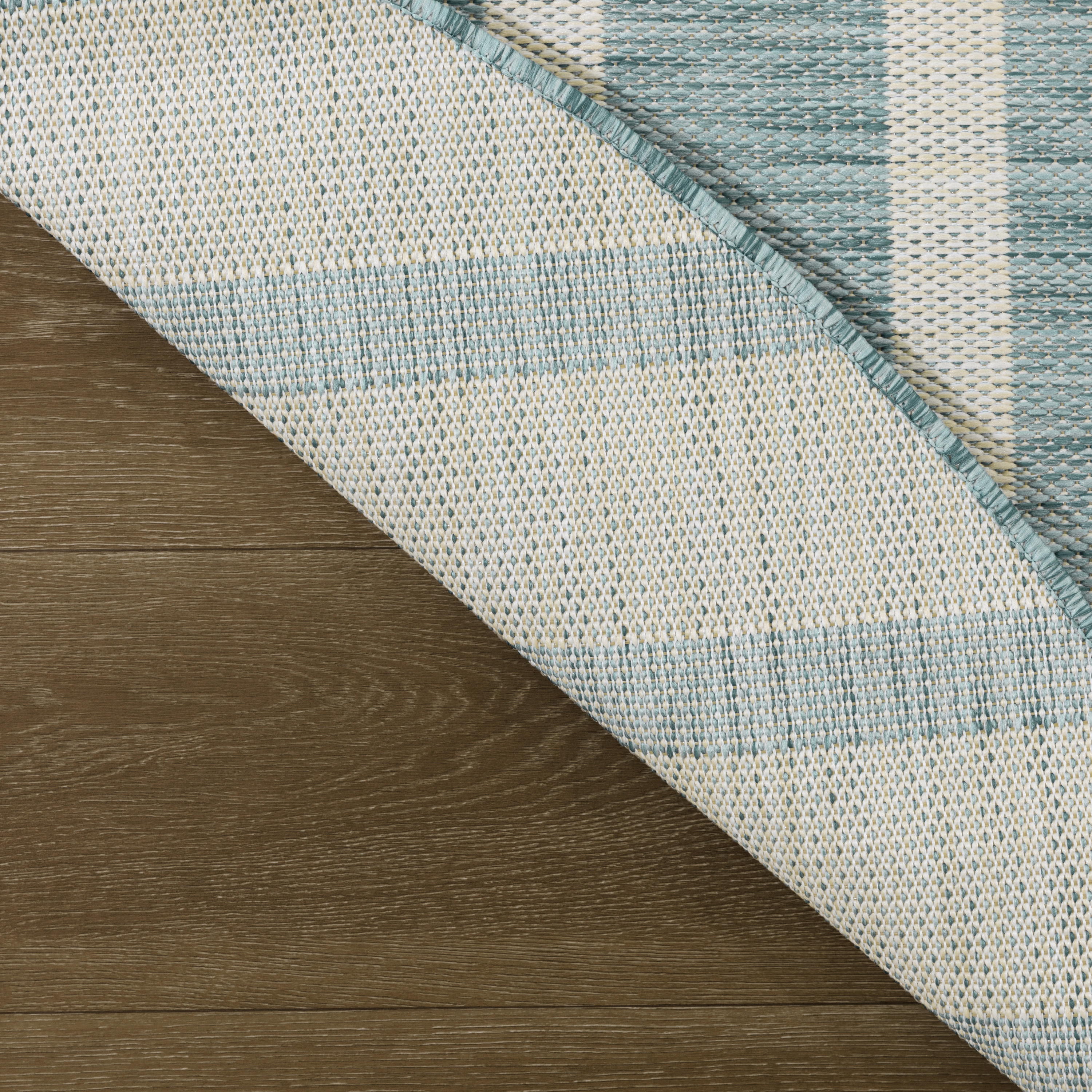 Nourison Positano 8' x Round Aqua Ivory Modern Rug