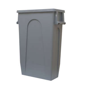 Hillyard, 23gal, Plastic, Gray, Rectangle, Receptacle