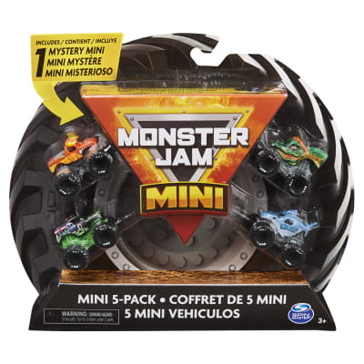 Monster Jam, Official Mini Collectible Monster Trucks 5-Pack with 1 Mystery Truck, 1:87 Scale