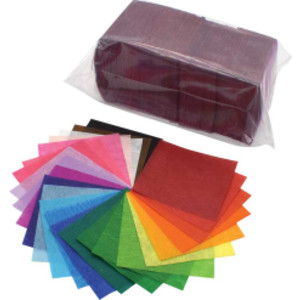Deluxe Bleeding Art Tissue Squares, 25 Assorted Colors, 1-1/2" x 1-1/2", 2500 Squares