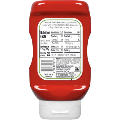 Heinz Organic Tomato Ketchup, 14 oz Bottle
