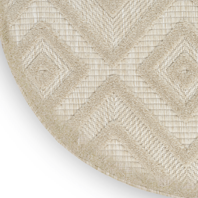 Nourison Versatile 4' x Round Cream Modern Rug