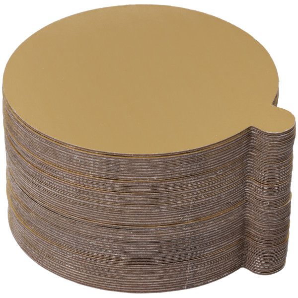 5" Round Black/Gold Reversible Waxed Corrugated Cake Board