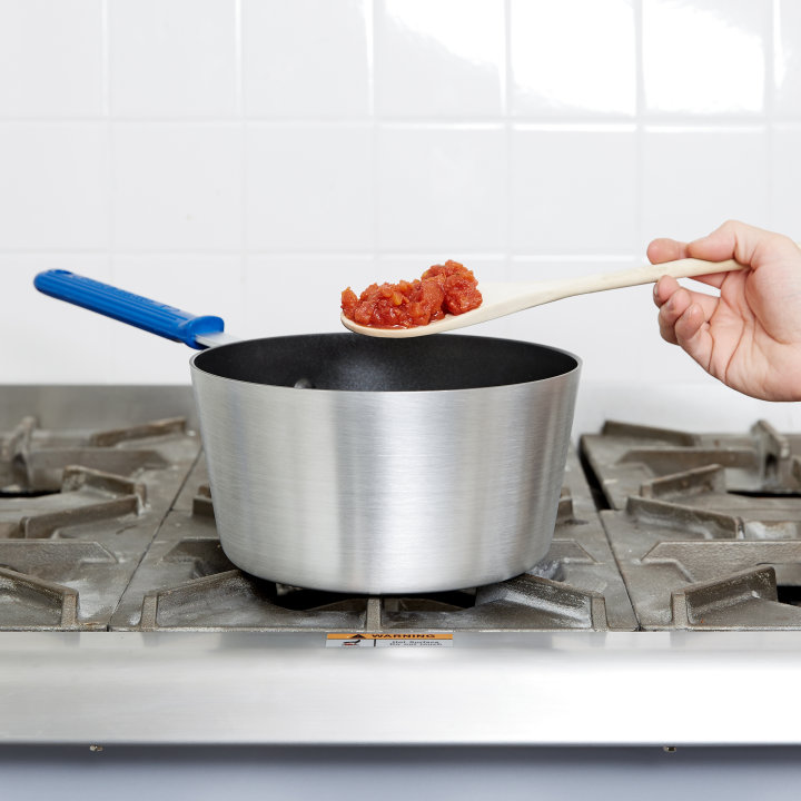 3 ¾-quart Wear-Ever® tapered saucepan with Steel Coat X3™ nonstick coating and Cool Handle® rubber grip sleeve