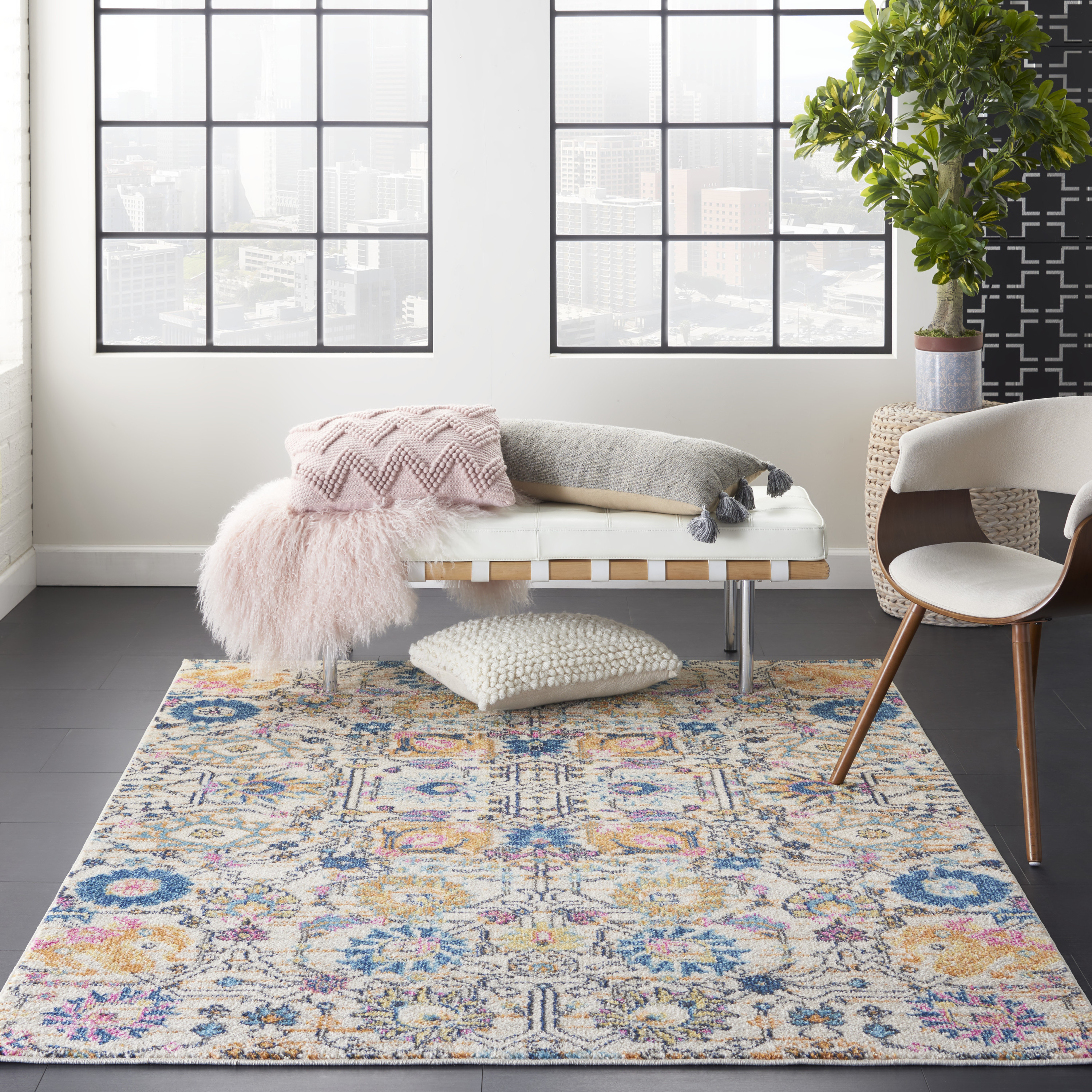 Nourison Passion 3'9" x 5'9" Ivory Multicolor Bohemian Indoor Rug