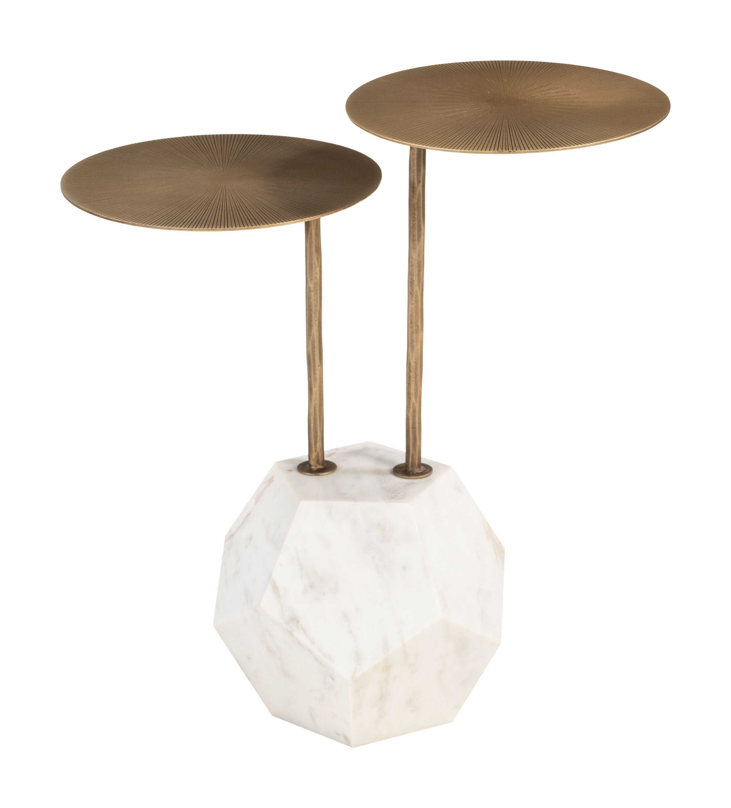 Anten Side Table Brass & White product image