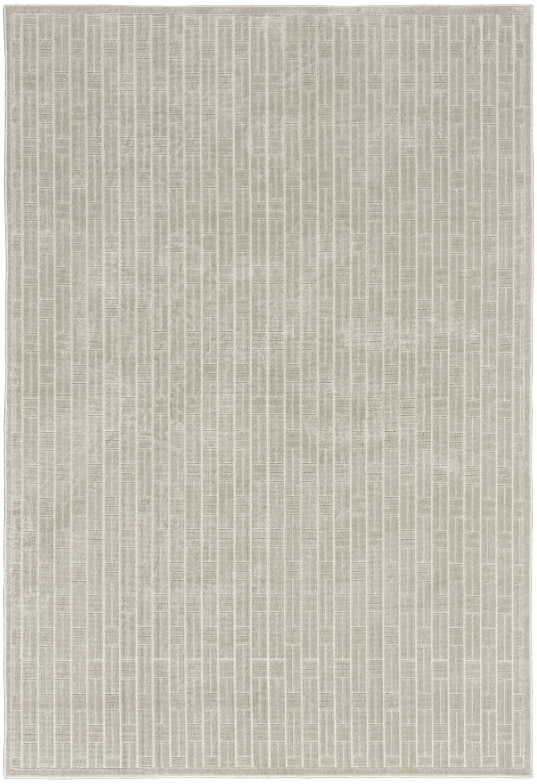Nourison Washable Charm 4' x 6' Silver Ivory Modern Indoor Rug