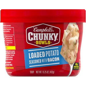 Campbell’s® Chunky® Soup, Loaded Potato Seasoned with Bacon, 15.25 oz Microwavable Bowl (Case of 8)