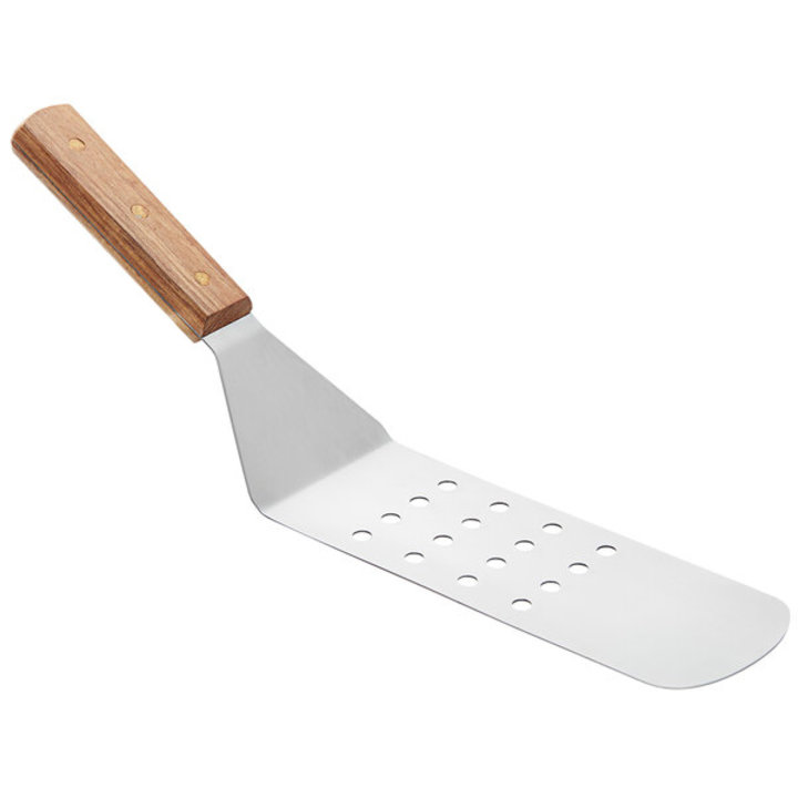 14-inch stainless steel perforated hamburger turner with flexible blade