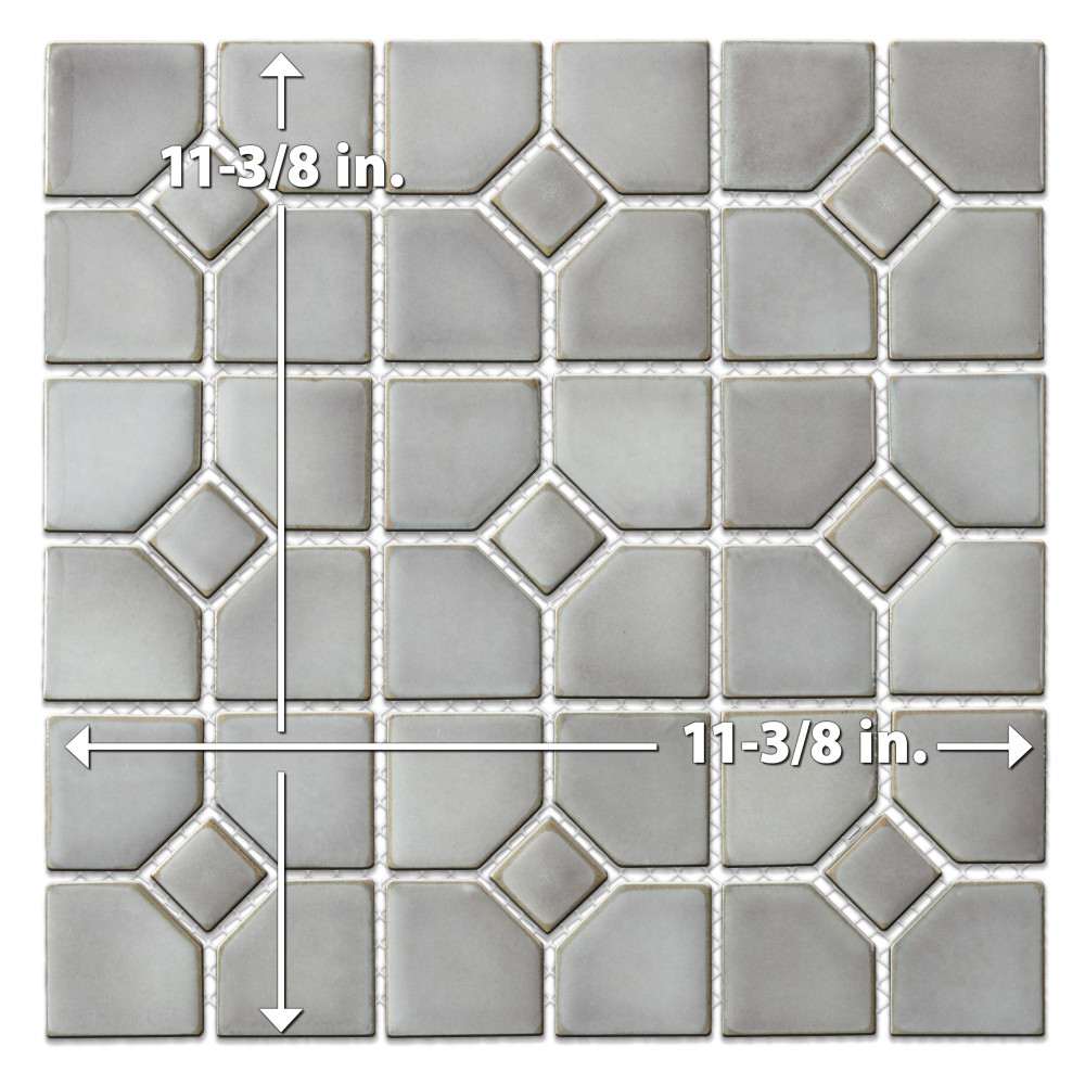 Sample – Hudson Oxford Grey Eye Porcelain Mosaic Tile