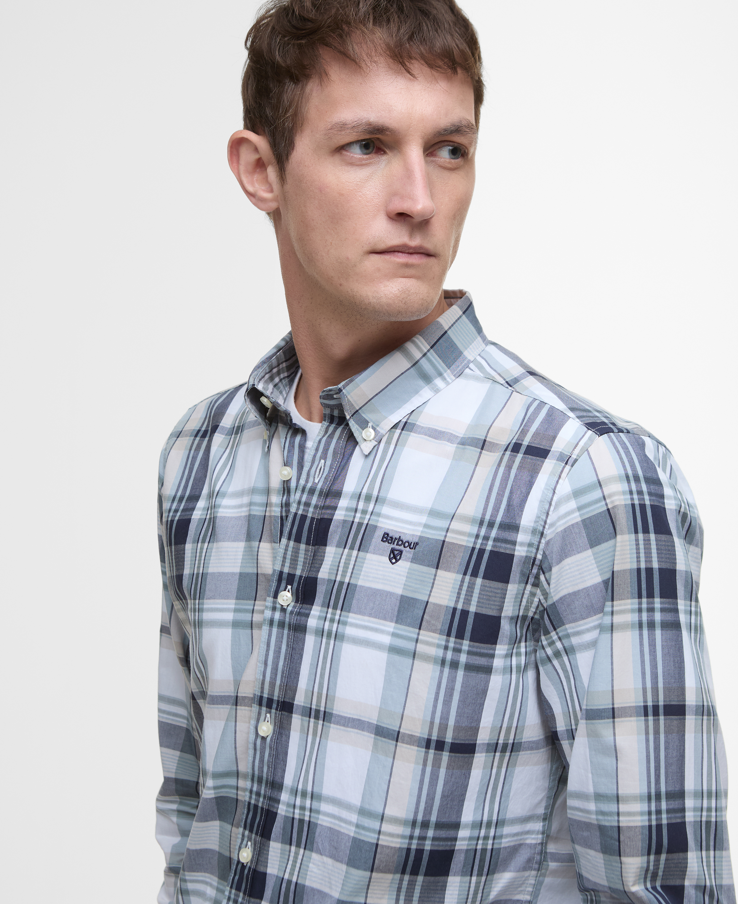Gabe Checked Tailored Long-Sleeved Shirt image number 3