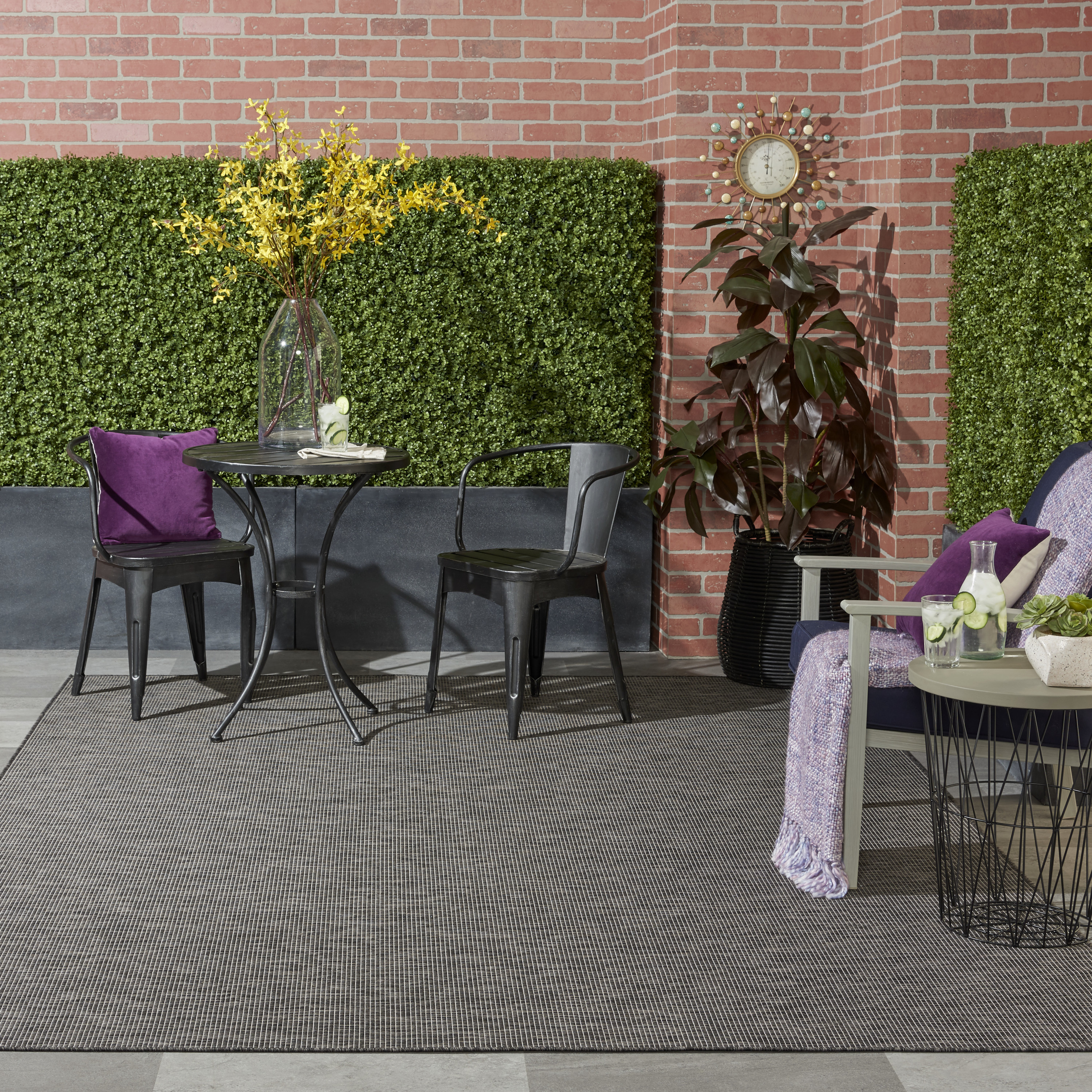 Nourison Positano 7' x 10' Charcoal Modern Rug