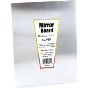 Silver Foil Mirror Board, 5" x 7", 25 Sheets