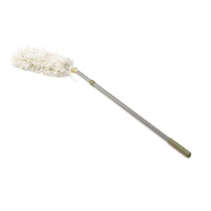 Rubbermaid Commercial, 51" Overhead Dusting Tool with Angled Launderable Head, Extension Handle, Cotton, Gray