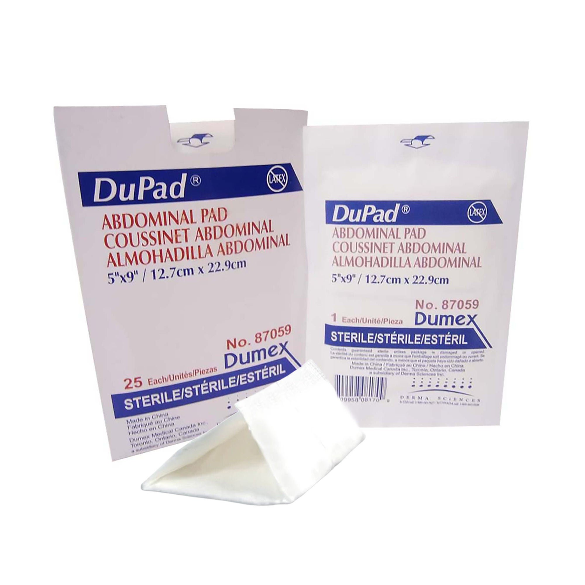 DuPad® Sterile Abdominal Pad, 5 x 9 Inch, 1-Ply