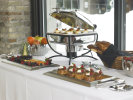 6-quart Intrigue® square stainless steel induction chafer with porcelain food pan