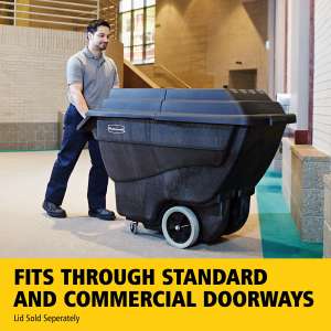 RUB1011BK, Rubbermaid Commercial, Structural Foam Tilt Truck, Utility Duty, 0.75 Cubic Yard, Black