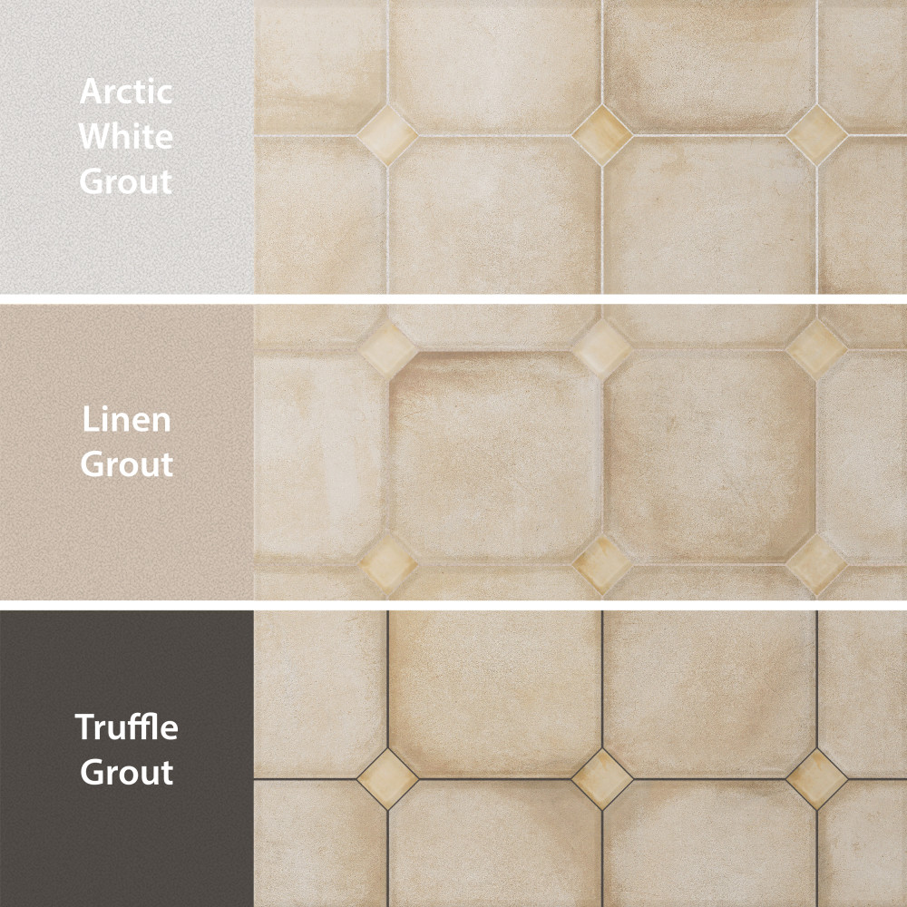 Laverton Octagon Beige with Taco Beige 7-7/8 in. x 7-7/8 in. Porcelain Floor and Wall Tile