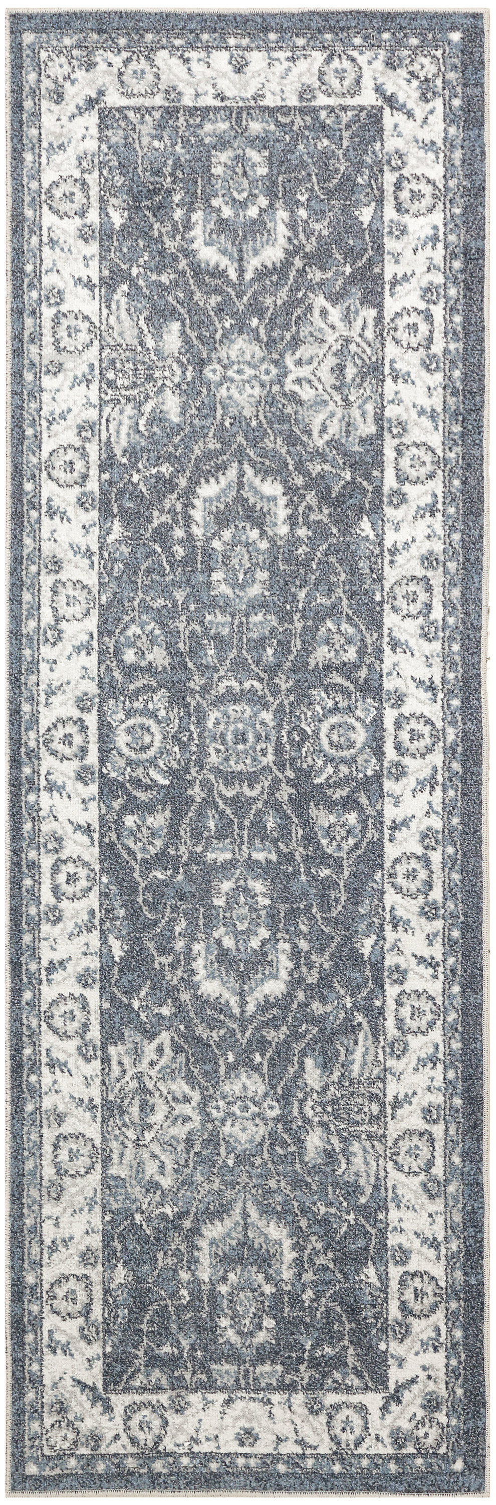 Nourison Astra Machine Washable 2' x 6' Slate Vintage Indoor Rug