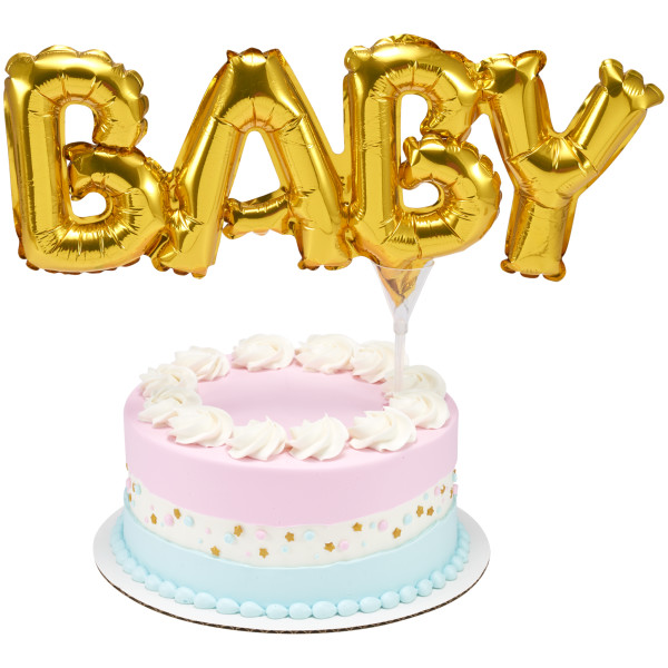 Inflatable Gold BABY Anagram® Cake Pic