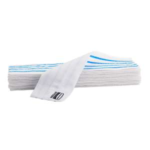 Rubbermaid Commercial, HYGEN™, Disposable Microfiber Flat Mop Pad, 18"W, Blue/White