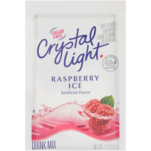 CRYSTAL LIGHT Sugar Free Raspberry Ice Powdered Beverage Mix, 1.8 oz Pouch (Pack of 12) image