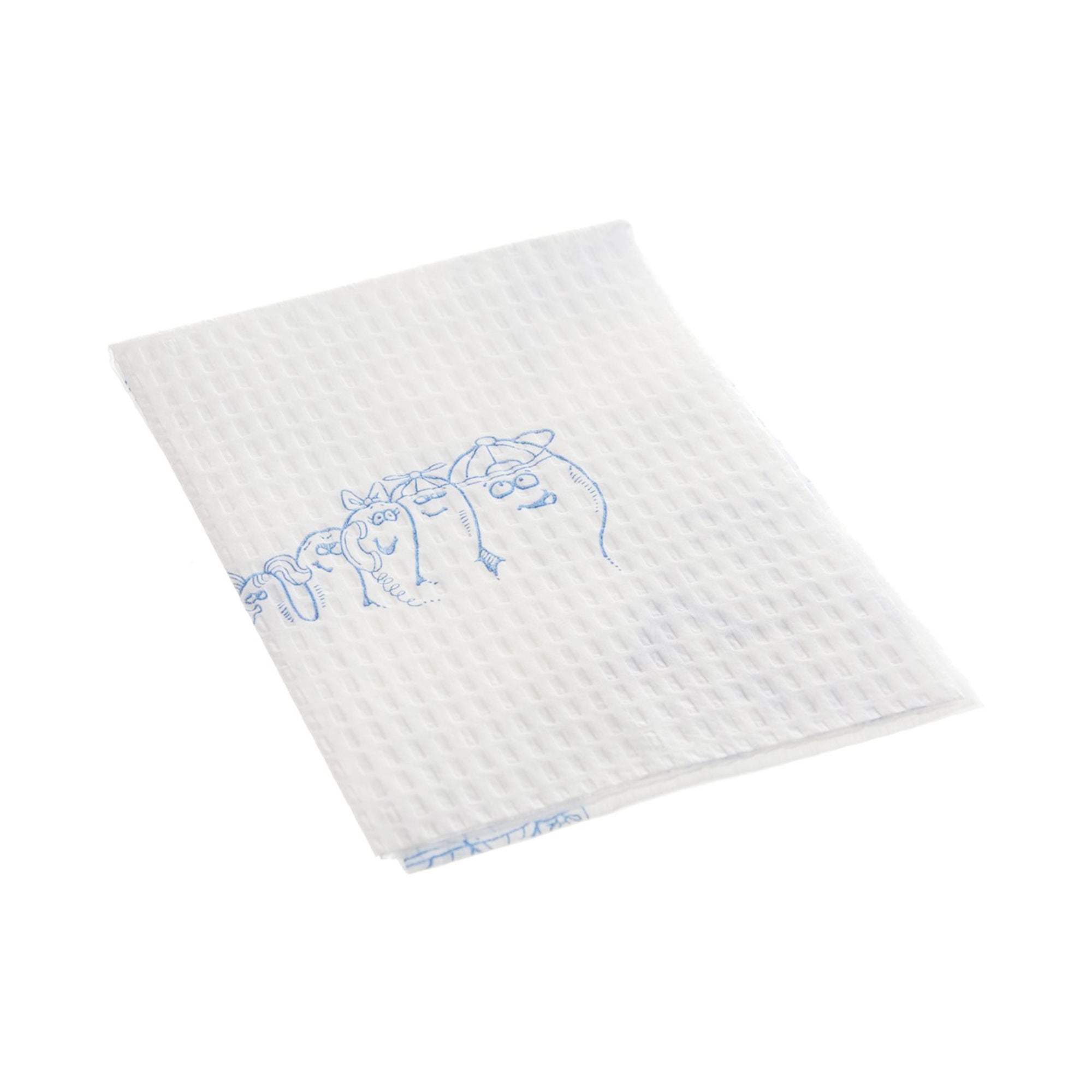 Tidi® Choice White / Blue Cartoon Toes Procedure Towel, 13 x 18 Inch