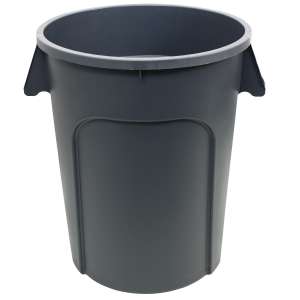 Impact, Gator, 44 gal, Plastic, Gray, Round, Receptacle