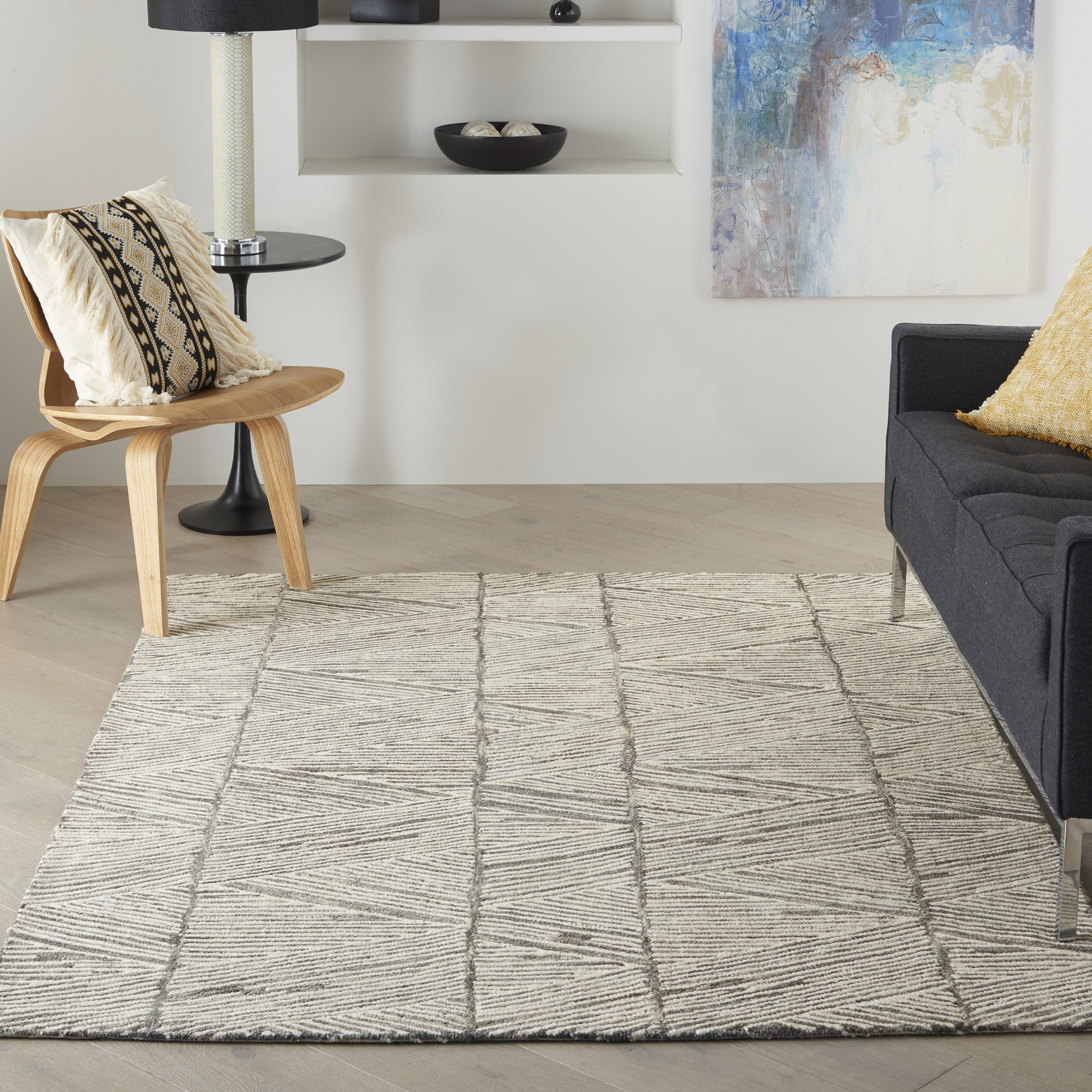 Nourison Colorado 3'9" x 5'9" Grey White Modern Indoor Rug