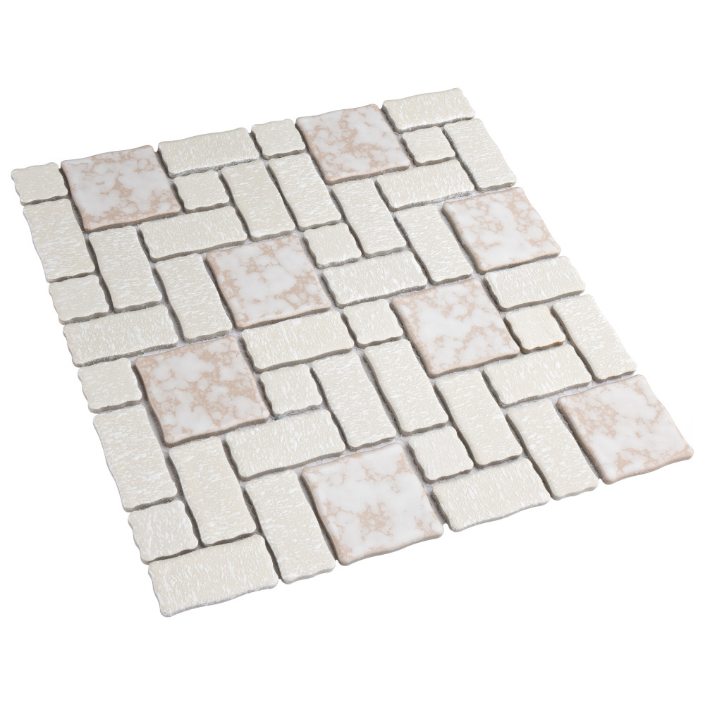 Academy Bone 11-7/8 in. x 11-7/8 in. Porcelain Mosaic Tile